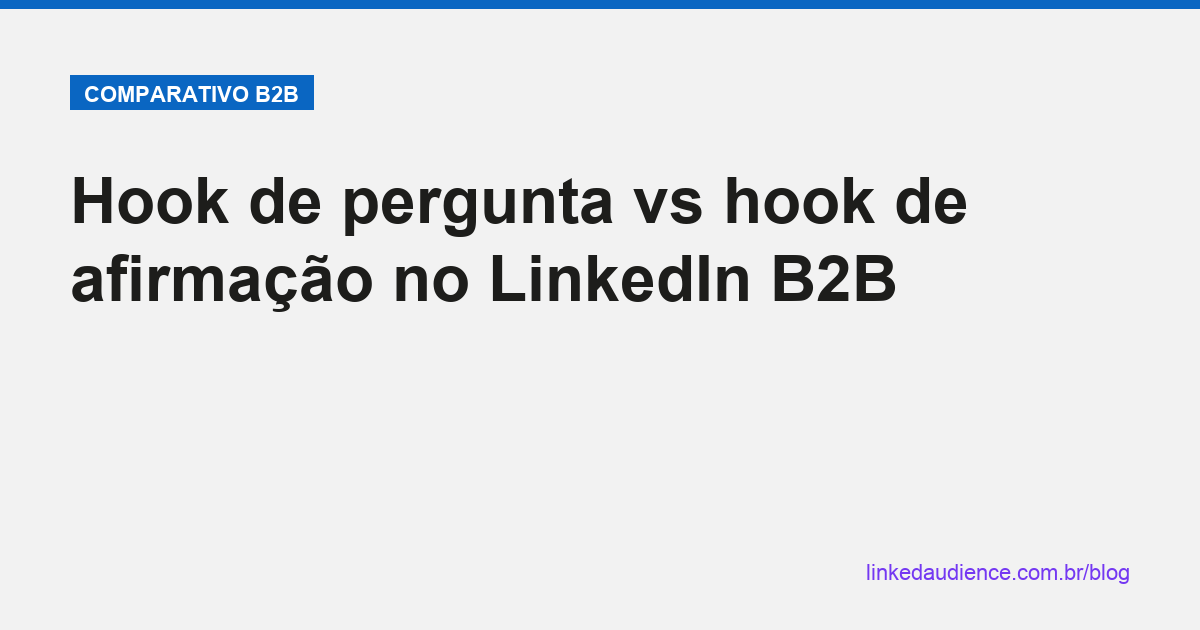 Hook de pergunta vs hook de afirmação no LinkedIn B2B
