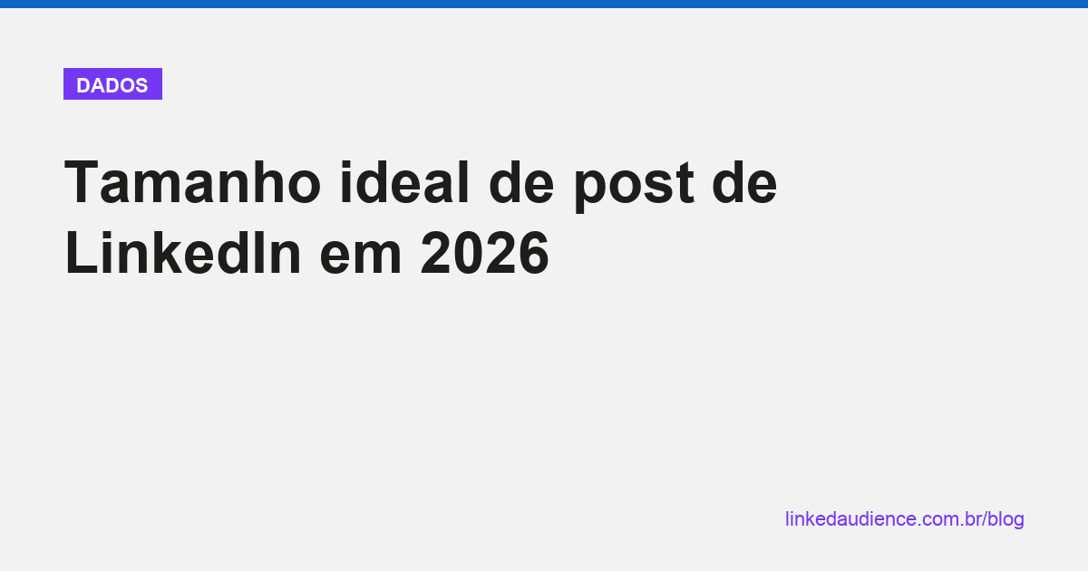 Tamanho ideal de post de LinkedIn em 2026
