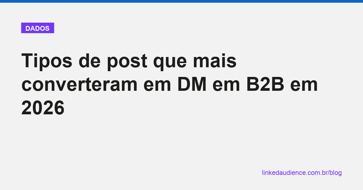 Tipos de post que mais converteram em DM